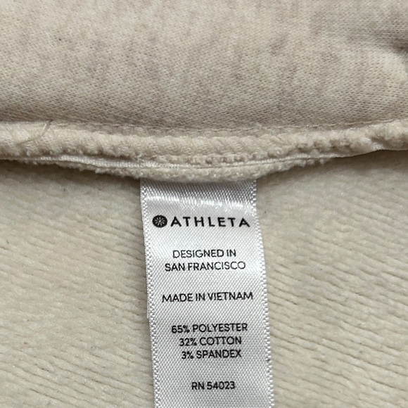 ATHLETA Cozy Karma Asym Pullover Fleece Ivory Sweatshirt Mock Turtleneck sz S - Picture 10 of 10